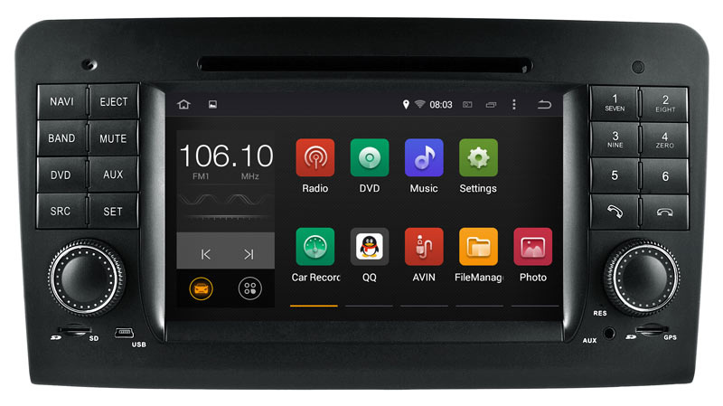 Carplay Anti-Glare Android 7.1 Car GPS Navigatior for Mercedes-Benz Gl Ml Class DVD MP4 Player