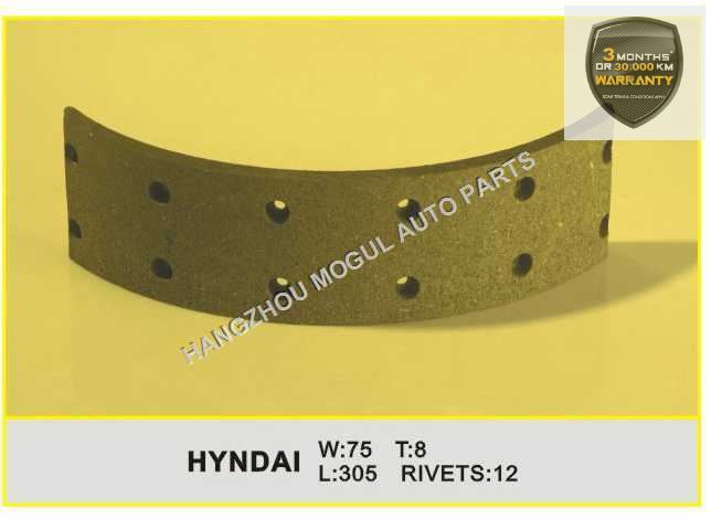 Premium Quality Brake Lining for Japanese Truck (HYNDAI-75)