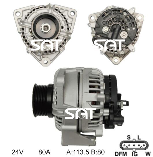 Bosch Alternator 0124555001 Ca1666IR 12387