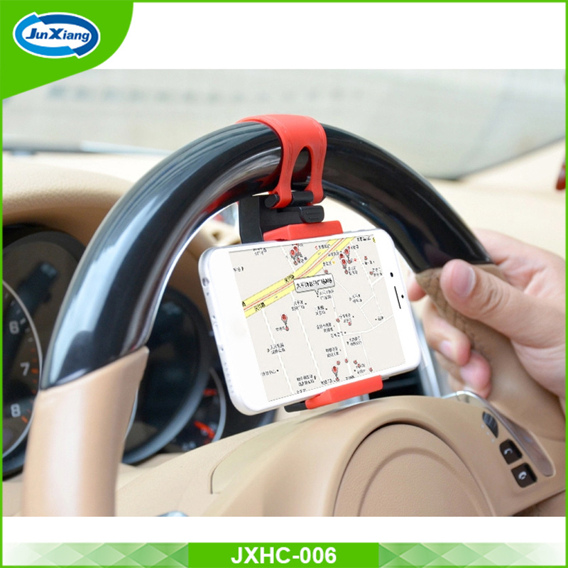 Universal 360 Rotating Mobile Car Mount Car Phone Holder Buckle Steering Wheel Car Holder
