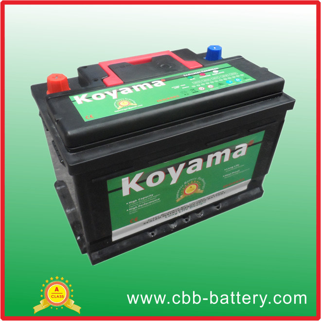 Top Quality DIN Standard 12V75ah Dry Cell Auto Battery DIN75