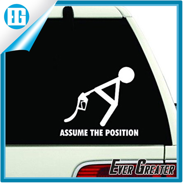 Assume The Position White Car Window Sticker Design Your Own