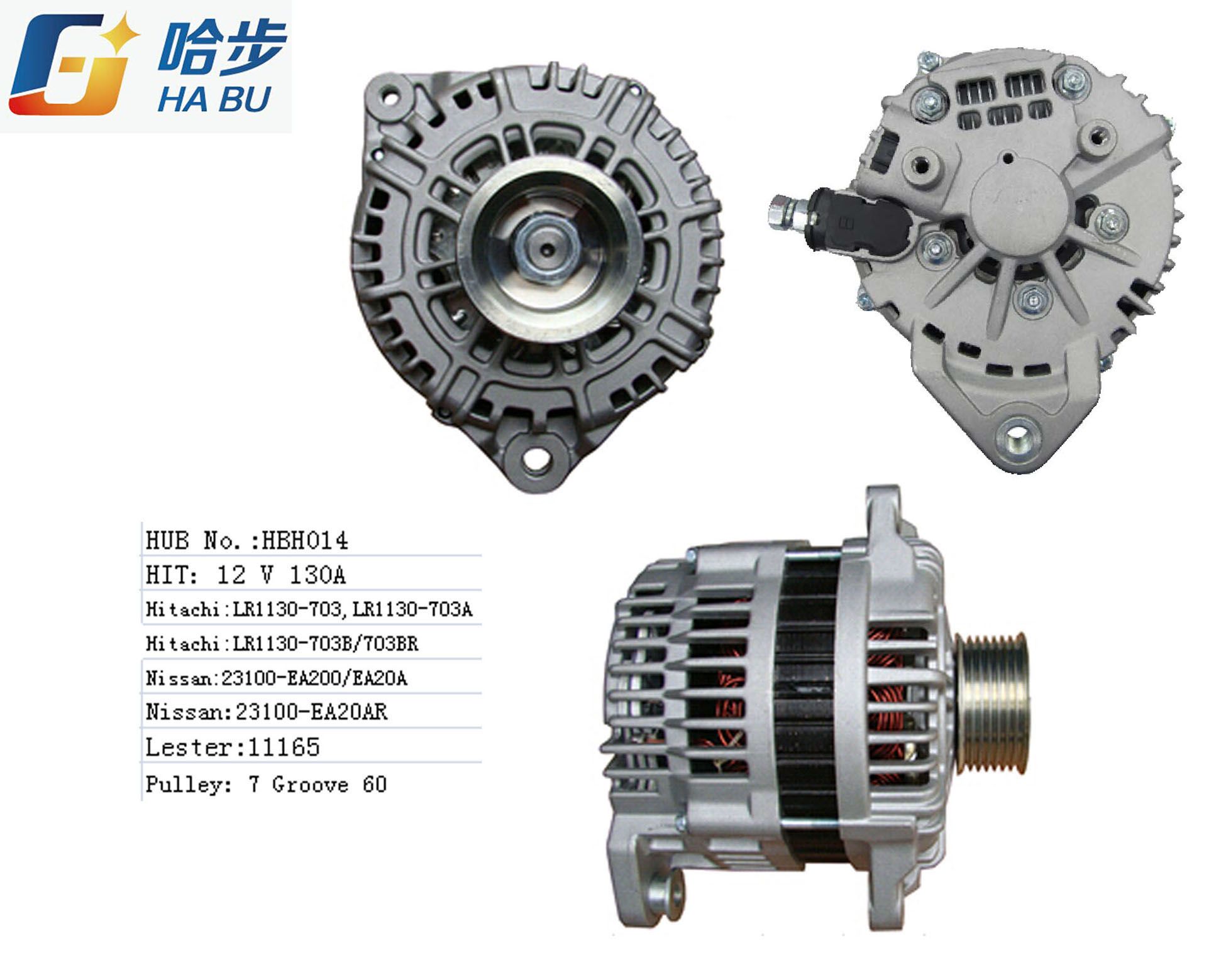 12V 130A Alternator for Nissan Lester 11165 Lr1130-703