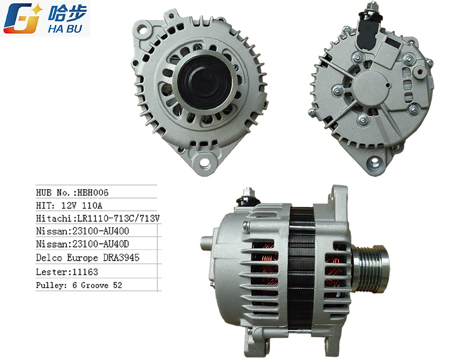 100% New Alternator for Nissan Lr1110-713c, 23100-Au400