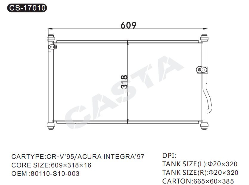 Car Parts Condenser for Honda OEM: 80110-S10-003