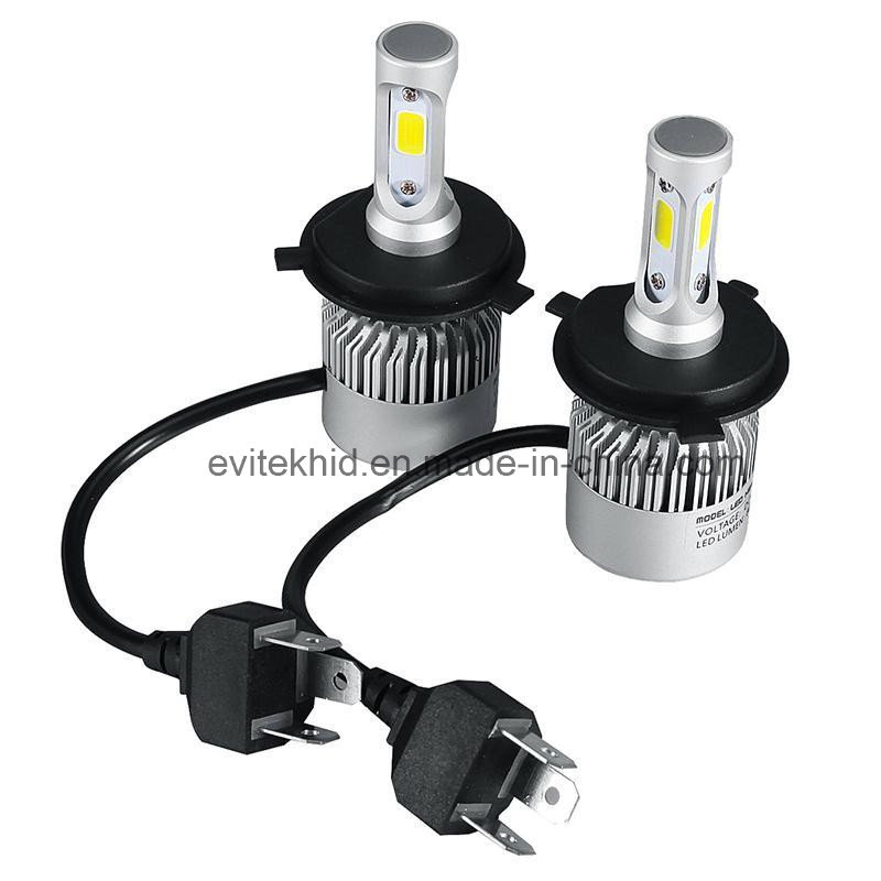 36W 4000lm 6500k H4 S2 COB Car LED Headlight, LED Head Lamp with Fan