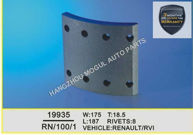 Premium Quality Brake Lining for Heavy Duty Truck (19935)
