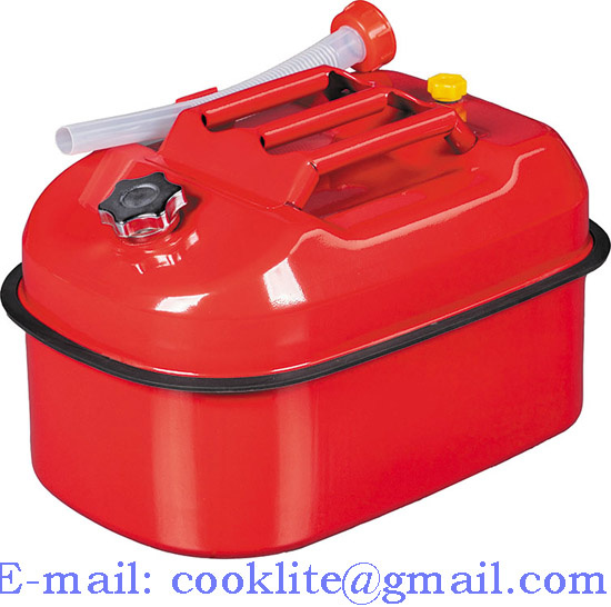 5 Gal 20L Horizontal Metal Jerry Gerry Can Portable Oil Fuel Petrol Container