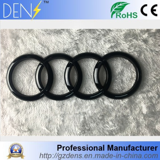 Matt Black Car Rings ABS Auto Emblem Badges for Audi