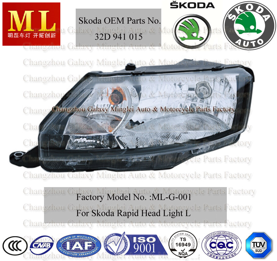 Auto Headlight for Skoda Rapid From 2012 (5JB941015)