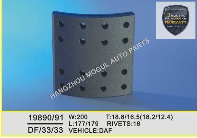 Premium Quality Brake Lining for Heavy Duty Truck (19890/19891)