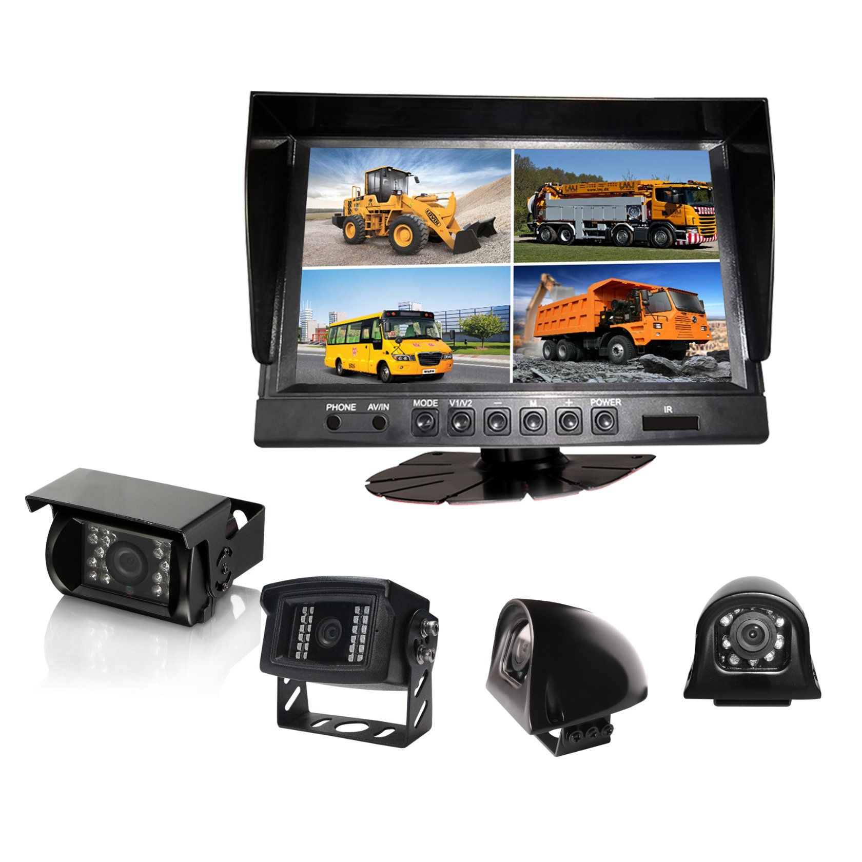 Digital 9 Inches Spilt Quad TFT LCD Car Rear View Color Screen Monitor