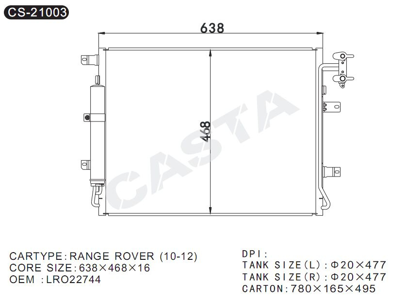 Best quality condenser for Lange Rover (10-12)