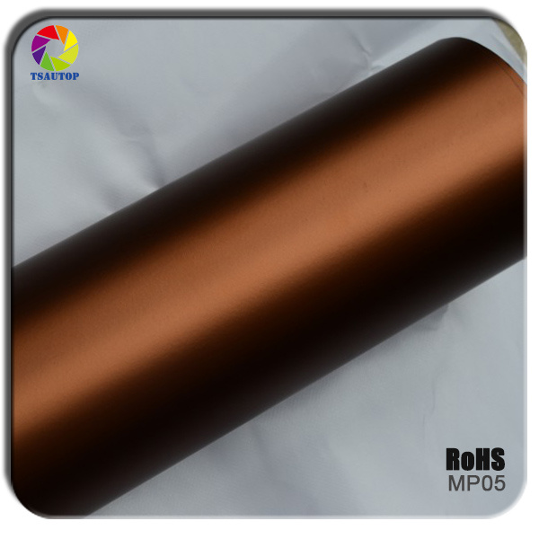Tsautop Air Bubble Brushed Matte Chrome Film Car Wrap