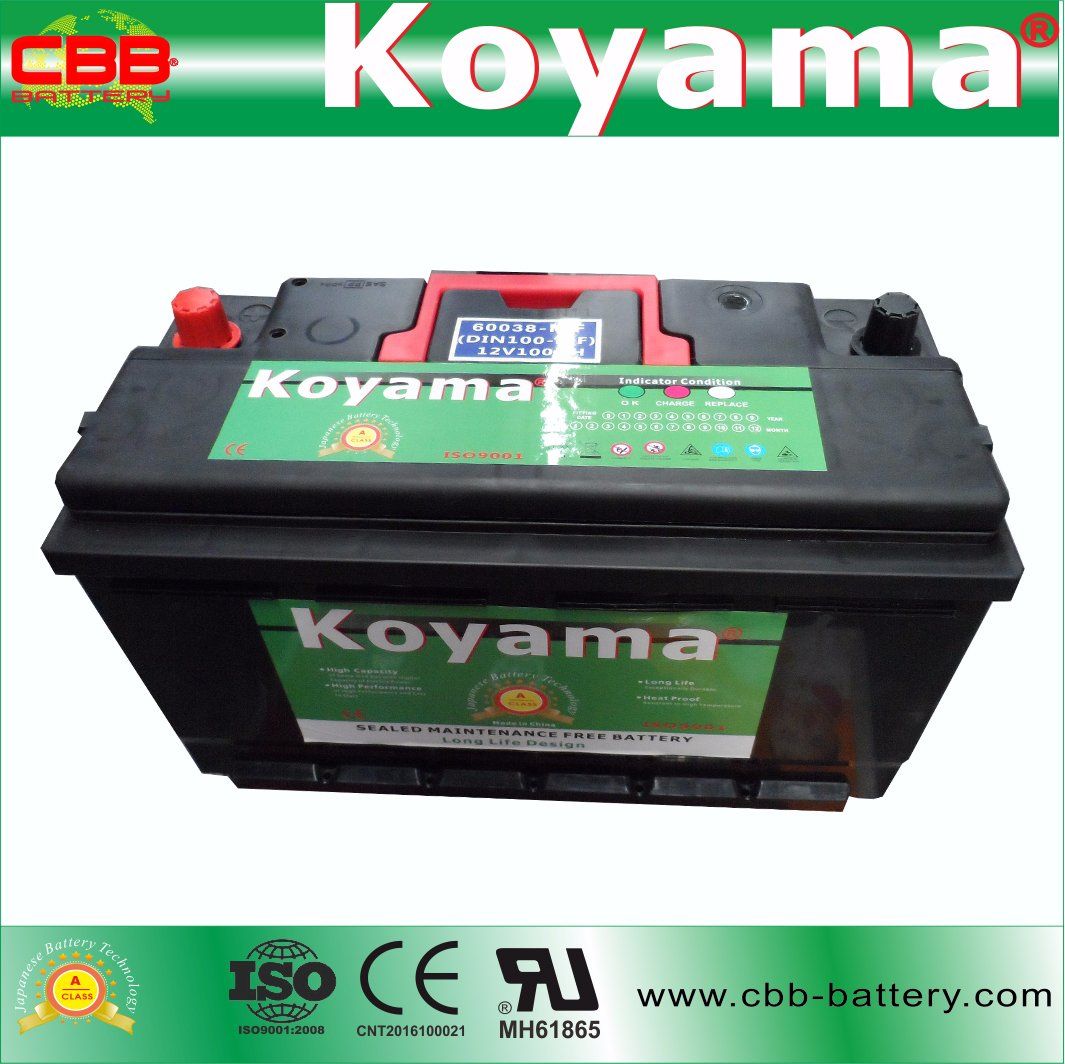 12V100ah-Sealed Mf Starting Battery (60038MF-DIN100MF)