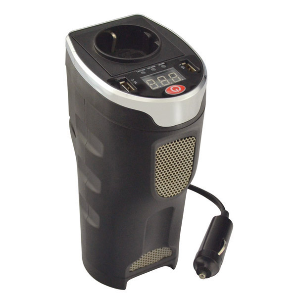 DC to AC Digital Display Car Power Inverter with 2 AC Outlets and 3.1A Dual USB Outlet