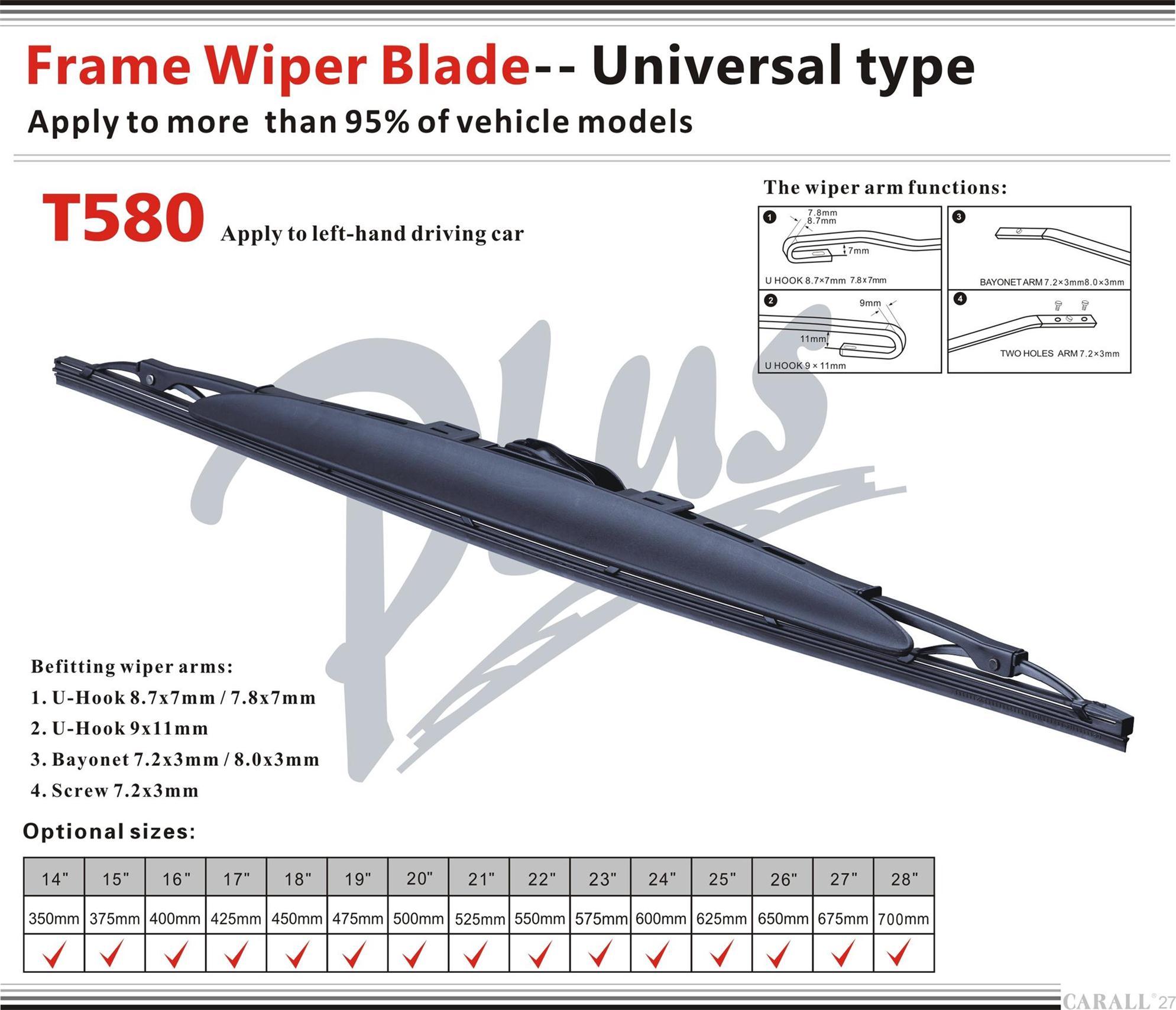 Conventional Wiper Blade Good Frame Stable Install