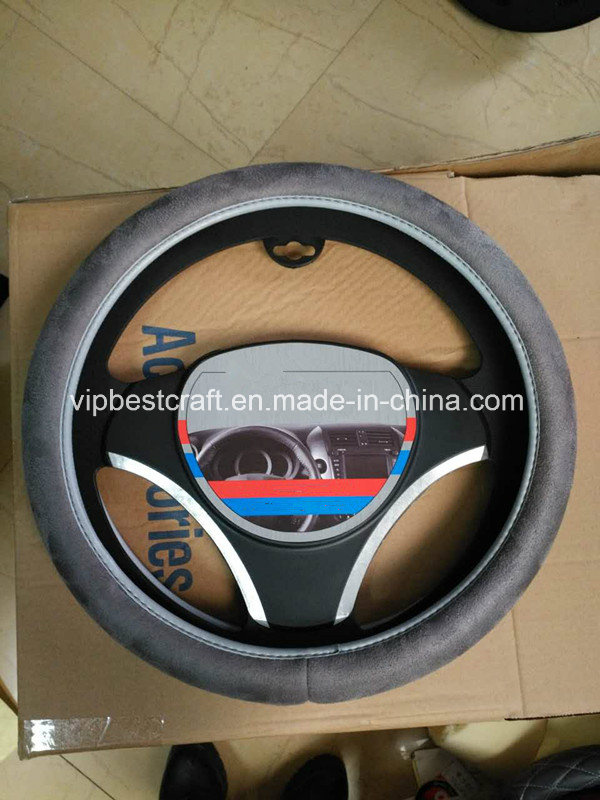 PVC Leather Universal Fit Car Auto Steering Wheel Cover off White