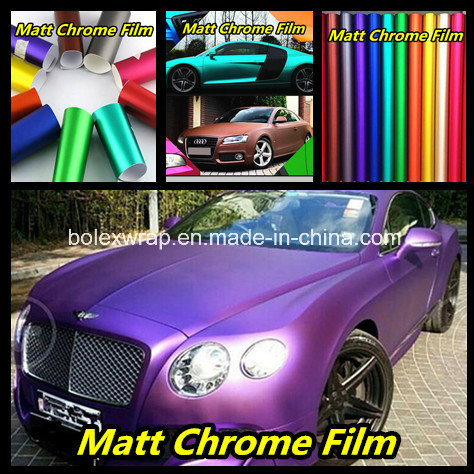 PVC Material Colors Matt Chrome Car Wrap Vinyl Film, 1.52m Width