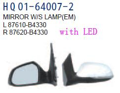 Auto/Car Wing/Outside-Rear-View Mirrors for Hyundai Grand I10 OEM#87610-B4330/87620-B4330
