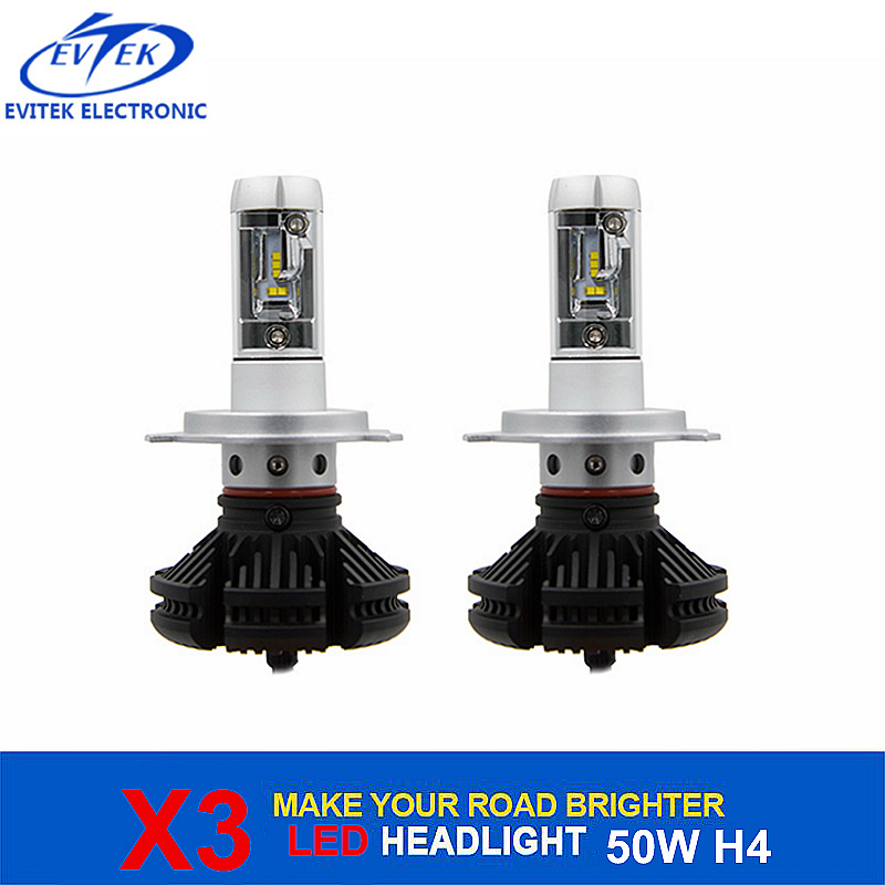 Automobile Lighting 50W 6000lm X3 LED Headlight Bulb H4 H13 9004 H1 H3 H7 H11 9005 6000K