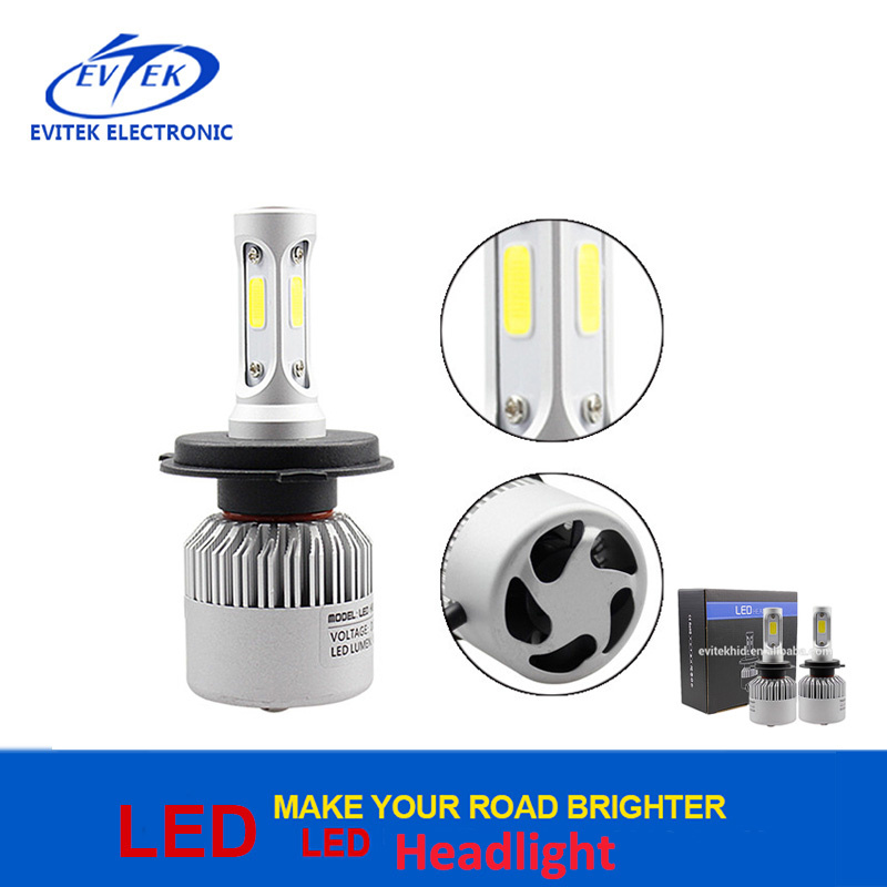 Plug & Play 12V 36W 4000lm S2 H4 H7 LED Headlight Bulbs Car LED Headlamp with Cooling Fans