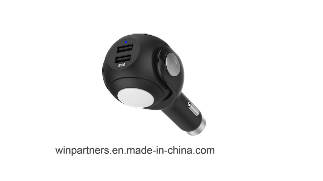 2 USB Port 3 Way Car Cigarette Lighter Socket Splitter Charger DC 12~24V Cigarette Lighter Socket Black