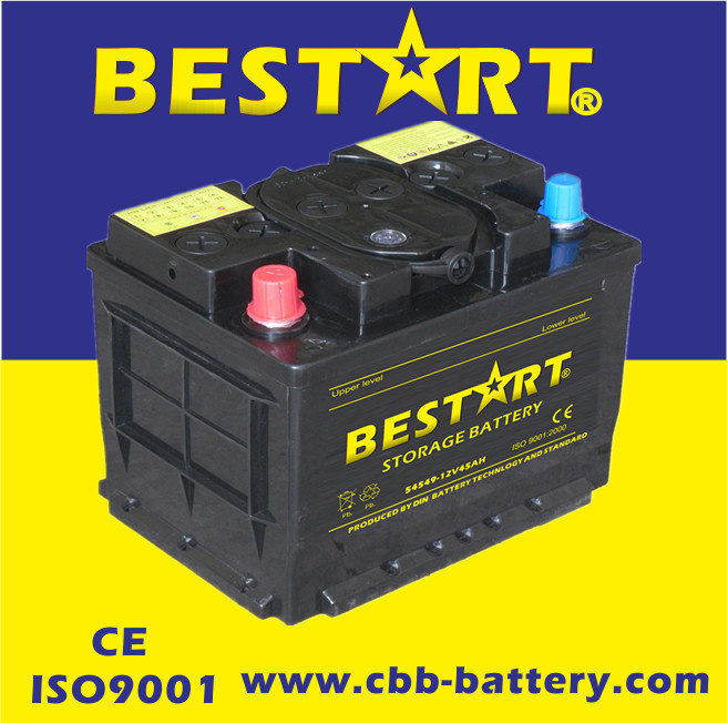12V 45ah Automotive Battery Vehicle Lead Acid Dry Charged Car Battery DIN45 54549/54519