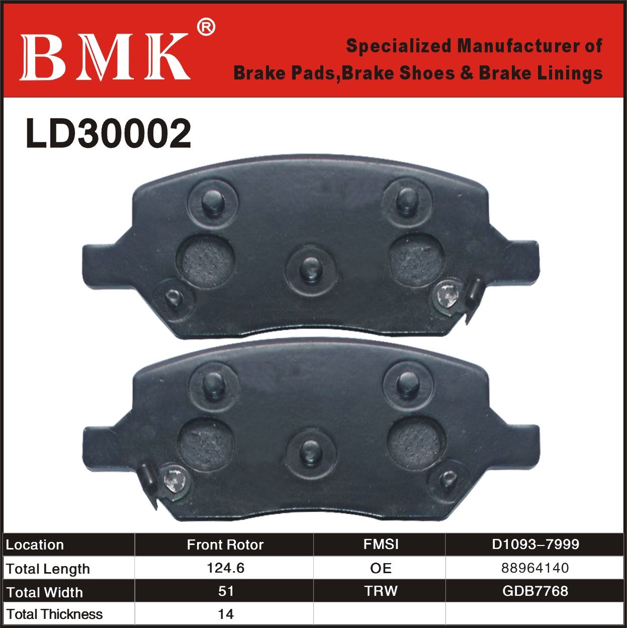 Advanced Quality Brake Pads (LD30002)