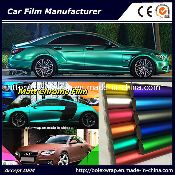 High Quality Tiffany Matt Chrome Ice Film Car Wrap Adhesive Vinyl 1.52m Width