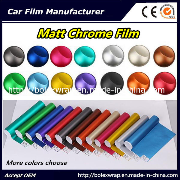 Factory Matte Chrome Film Interior Film Decorative Sticker, Chrome Wrap Vinyl Size Choose
