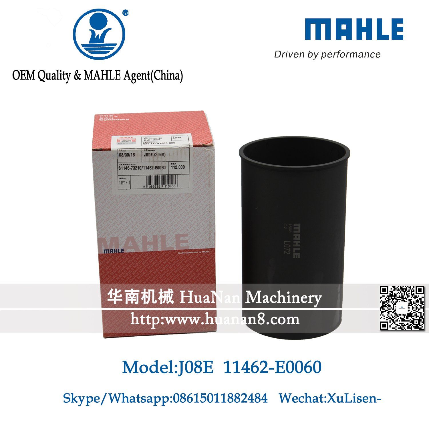 Hino J05E Engine Cylinder Liner for Kobelco Parts 8mm 3mm