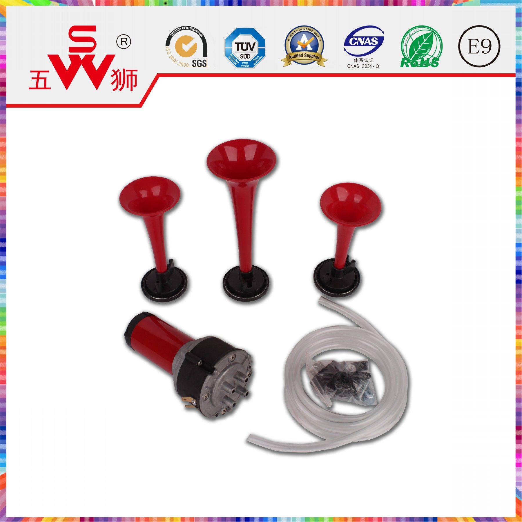 3-Way Spiral Shape Loud Speaker Horn for Car