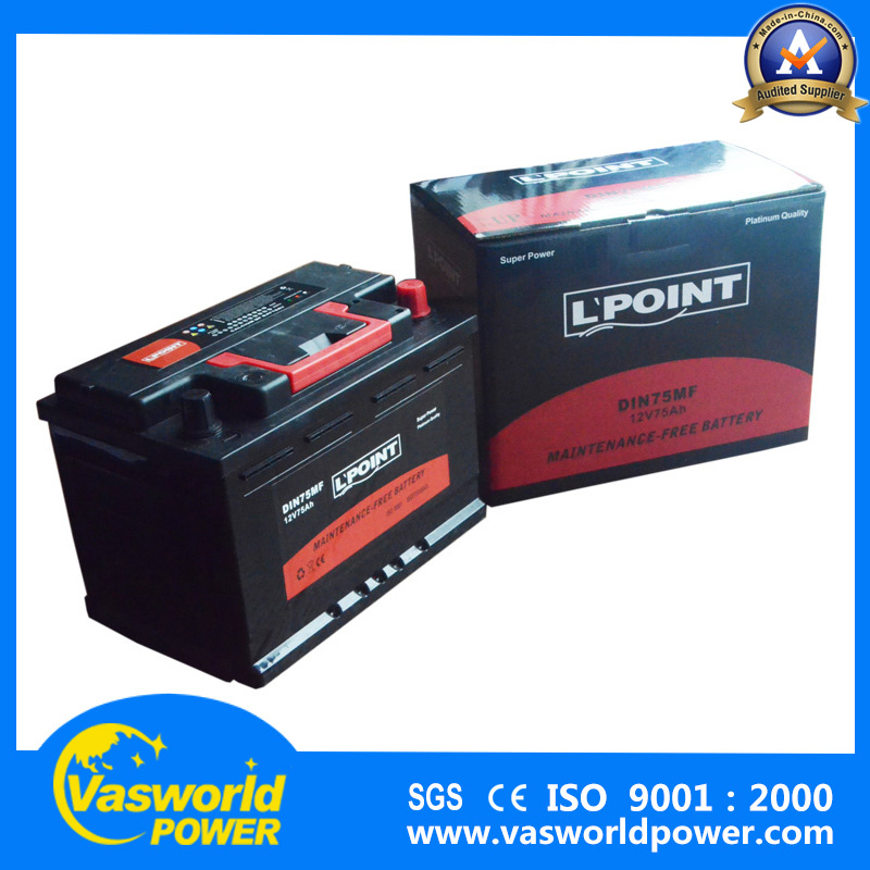 Maintenance Free Rechargeable Car Battery for 12V 75ah Mf
