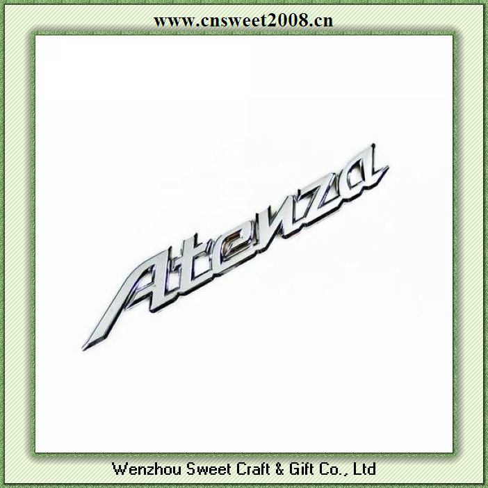 Custom Plastic Adhesive Letter Badge with Chrome (S1M032)