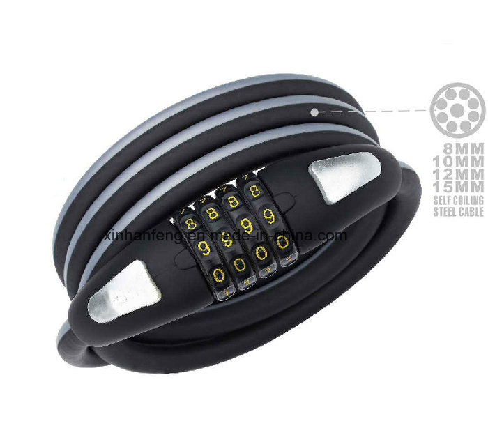 Good Quality Bicycle 4 Digit Cipher Spiral Code Lock (HLK-011)