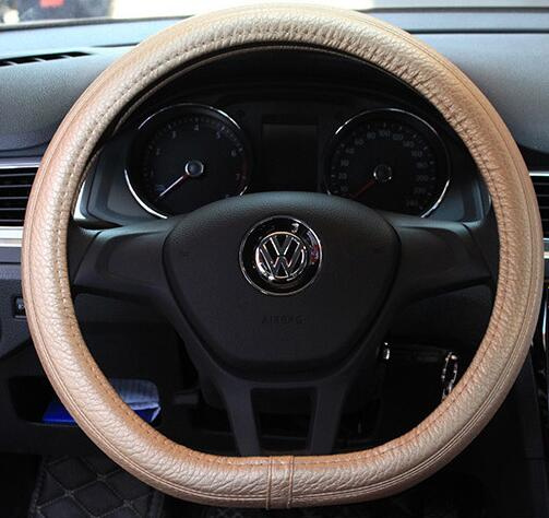 Genuine Leather Microfiber Faric Car D Type Steering Wheel Cover