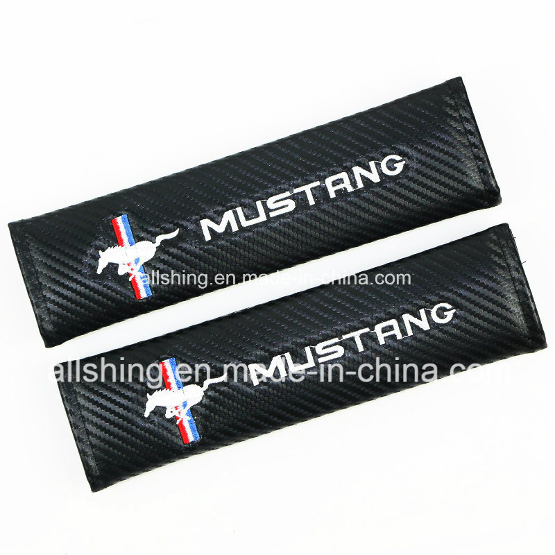 Carbon Fiber Car Logo Seat Cushion Cover for Mustang