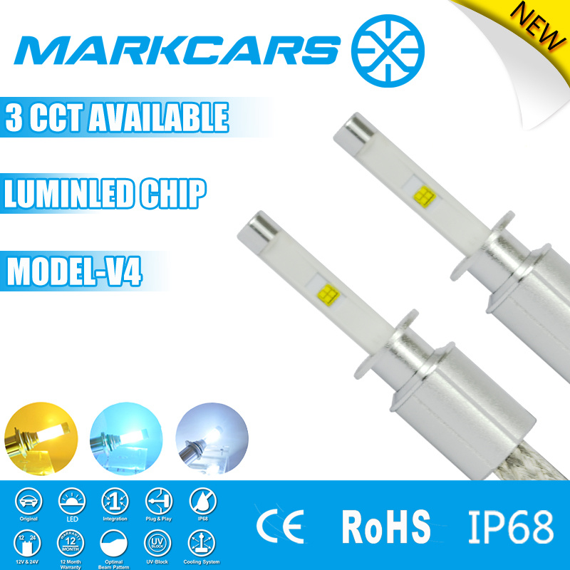 High Brightness LED Car Headlight Auto System IP68 H3