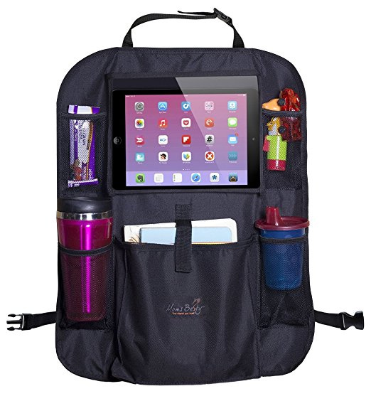 Custom Polyester Car Backseat Organizer with iPad Holder for Kids