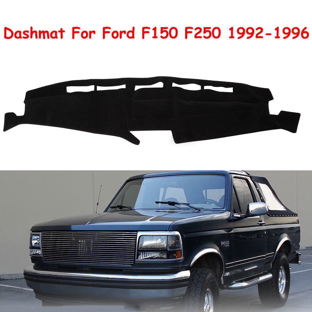 Fly5d Dashmat for Ford Truck F150 F250 1992-1996 Dash Cover Dashboard Mat Black