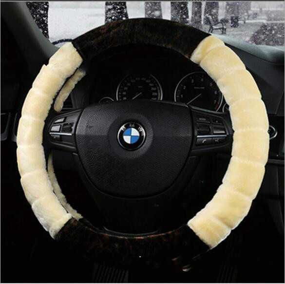 Fantastic Sheepskin Winter Warmth Car Steering Wheel Cover