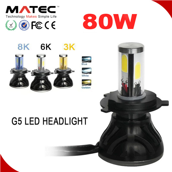 Auto Part, LED Headlight Motorcycle A3 A4 4 Sides G5 COB Chips H4 H7 H11 LED Motorcycle Headlight