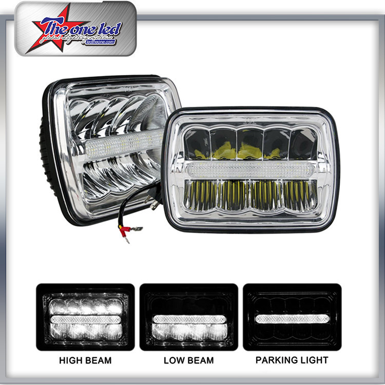 5*7 Inch Square LED Headlight Bulb with DRL, More Bright High Power for Container Truck