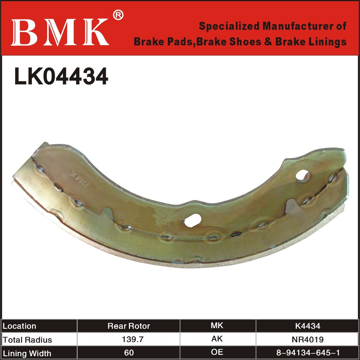 Advanced Quality Brake Shoes (K4434)