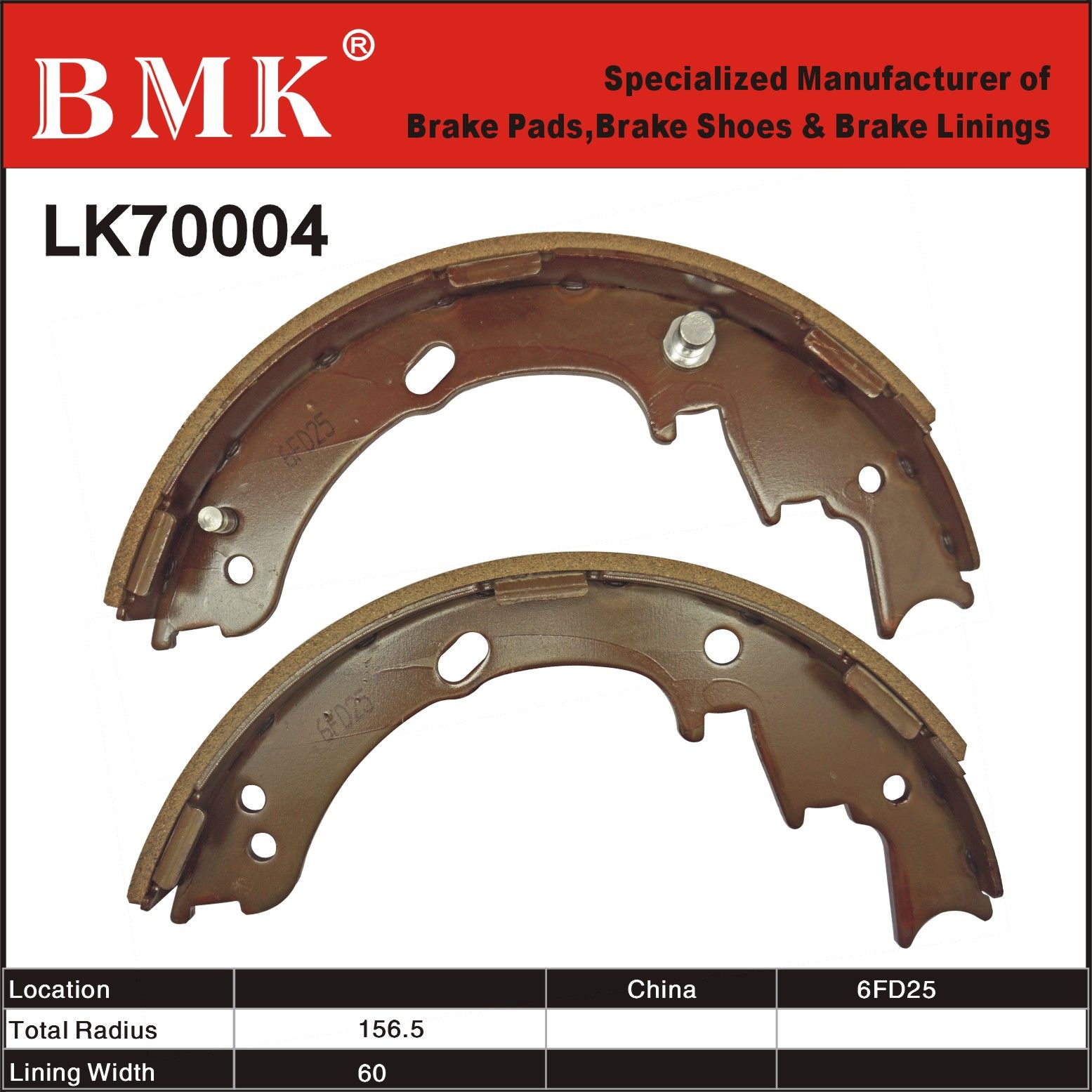Premium Forklift Brake Shoes (LK70004)