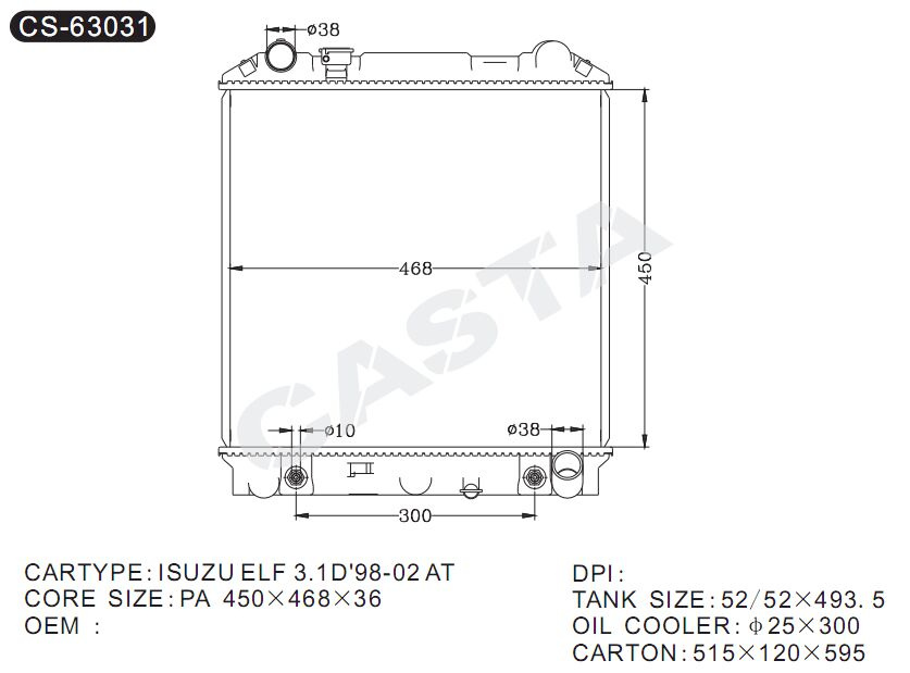 Whole Sale Price Auto Radiator for Isuzu Elf 3.1d'98-02 at
