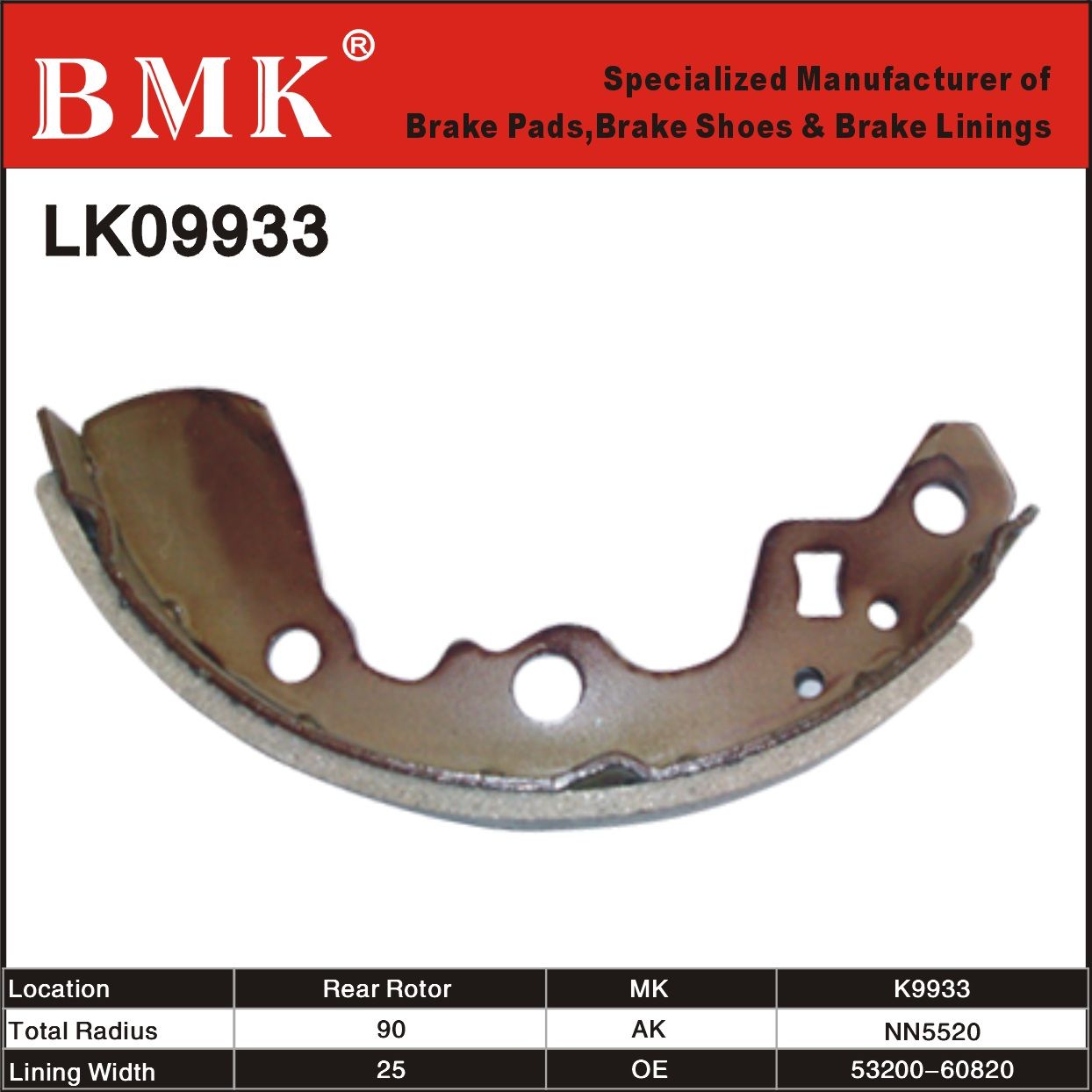 High Quality Brake Shoes (K9933) for Suzuki