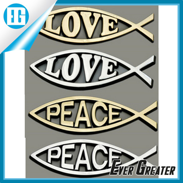 Fish Shape Car Emblem Sticker
