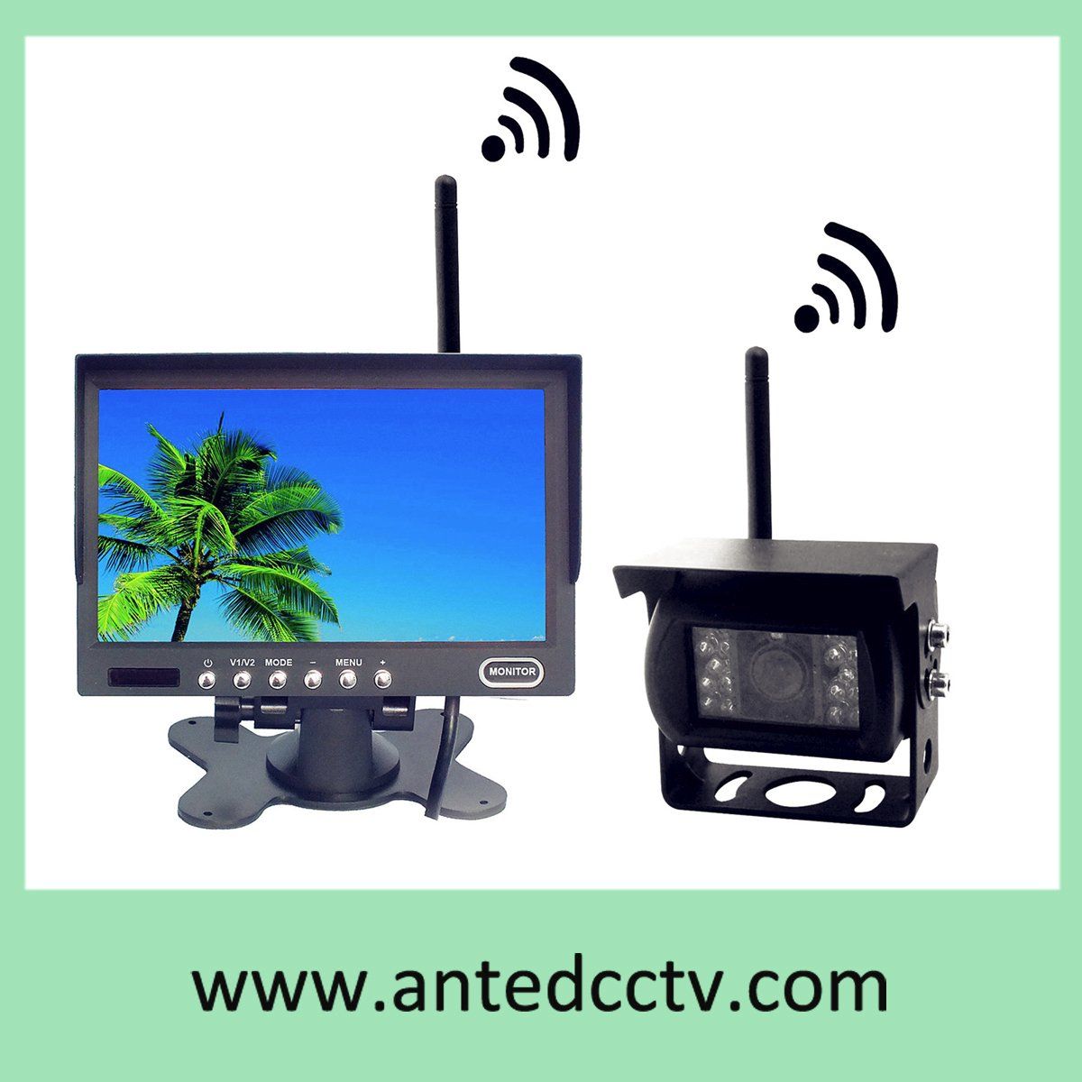 2.4gz Hz Wireless Car Rear View Backup System with Camera and Monitor